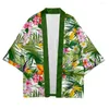 Vêtements ethniques plantes tropicales imprimer Kimono hommes japonais Haori été lâche Cardigan vêtements femmes mode surdimensionné plage chemise Yukata