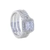 Кластерные кольца Классическая свадьба для женщин 925 Серебряное кольцо стерлингов с каменными свадебными наборами Женщины милые модные элегантные ювелирные украшения
