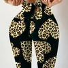 Aktywne spodnie Leopard Bow Bezproblemowe legginsy Kobiety Push Up Printing High Wase Strethcy Fitness Pant Trening Sport Legging