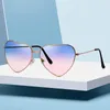 Sonnenbrille Vintage Herzform Damenmode Gradient Metallrahmen Design Sonnenbrille Kostümbrille Radfahren