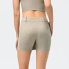 Активные шорты Fashion Women Fitness Yoga Solid Nude Feel 2 в 1 теннисная юбка для беговой юбка боковая карманная булифт Скорт Спортивная одежда