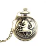 Pendentif Colliers Mode Fullmetal Alchemist Montre De Poche Cosplay Edward Elric Anime Personnalité Conception Garçons Collier Chaîne Cadeau