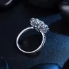 Pierścienie klastra Pirmiana 925 Sterling Silver 1,0CT Laborn Aquamaryn Embagement Wedding Pierścień Niebieski kolor kamieni szlachetnych biżuteria