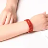 가닥 whoosle liangshan persimmon red natural crystal bracelets 비드 여성용 팔찌 다층 보석.