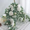 Fleurs décoratives Ornement Décoration de la maison DIY Tenture Verdure Simulation Fleur Guirlande Artificielle Rose Rotin Réaliste Feuilles