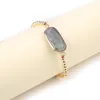 Bangle Natural Stone Cuff Bangles Reiki Heal Gold Color Rose Quartz Bracelet Jewelry For Women Female Birthday Party Gifts