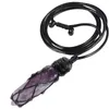 Pendant Necklaces Natural Crystal Point Stone Hexagonal Necklace Adjustable Cord Lucky Amulet For Men Women Jewelry