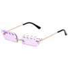 Солнцезащитные очки Mosengkw Retro Luxury Fashion Fame Женщины Rimless Frimless Farty Eyewear UV400