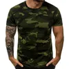 Herren-T-Shirts Bigsweety Sexy Camouflage-T-Shirt für Männer Lässiger Rundhalsausschnitt Zeigen Sie hochwertige enge Sportoberteile