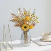 Dekorativa blommor naturligt torkad DIY Bukett Rose Daisy Sunflower Birthday Christmas Gift Bag Po Props Home Decor