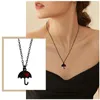 Chains Cartoon Love Umbrella Fashion Pendant Necklace Black And Red Couple Jewelry Circles Mens