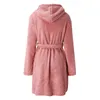 Dames slaapkleding pluche kort gewaad vrouwen lichtgewicht zacht flanel fleece haped badrobe batas mujer inverno para casa gewaden