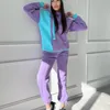 Women's Two Piece Pants Streetwear Women Fashion Casual Hoodie Sweatpants Set Personalized Jogging Pullover Color Matching 2-piece