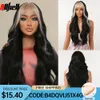 Perruques de cheveux synthétiques longs noirs avec une frange blonde vague naturelle pour les femmes Halloween Cosplay Costume perruque résistant à la chaleur Party Usefa