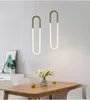 Lustres Moderne Italien Or En Forme De U Tube Pendentif Éclairage De Luxe Lustre Salon LED Suspension Lampes PA0559