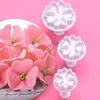 Baking Moulds 3Pcs/Set Plastic Cherry Flower Petal Fondant Mold Sugar Craft Cake Cookies Embosser Cutter