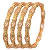 Bangle 4pcs/lot ethiopia 24K Золотые браслеты для женщин ювелирные украшения африканские свадебные подарки свадебные вечеринки Микровиночный циркон браслет Франция