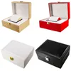 Watch Boxes & Cases 1 Premium Quality Fashion Gift Packaging Box Simple Red/Black/Gold/White Artificial Leather Flip Storage Deli22