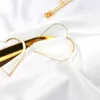 Hoepel oorbellen goud kleur metaal hol hart Koreaanse zoete liefde legering Valentines gehamerd voor vrouwen feestjuwelen