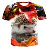 Herr t-skjortor 2023 Trend Fashion 3D Printing Hedgehog Mönster Bekväm och snabbtorkande casual t-shirt toppar män kvinnor