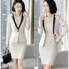 Work Dresses Dress Suits Office Ladies Wear Formal Business 2 Piece Set Elegant Designs Long Sleeve Blazer Women AS319