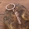 Correntes Chaves personalizados personalizados aço inoxidável Nome da placa de identificação escultura anéis de chaves homens homens exclusivos Valentine Gifts Drop Ship