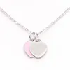 Modeontwerper Love Heart Gold hanglagige ketting titanium staal zilver pated multicolor luxe klassieke diamanten kettingen voor dames lange keten sieraden cadeau