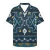 Freizeithemden für Herren Bohemian Art Vintage Tattoo Prints Fashion Herren Hawaiihemd Male Beach Aloha Short Sleeve Camisa Hawaiana Hombre