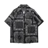 Chemises décontractées pour hommes Grande chemise d'été Anti-boulochage Style vintage Imprimé géométrique Hauts pour hommes