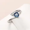 Wedding Rings Unique Blue Cubic Zirconia Series For Women Engagement Bands Fashion Jewelry Fancy Anniversary Gift 2023