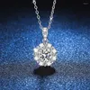 Chaînes ZFSILVER Mode Pt950 Classique 925 Argent 1 Ct Moissanite Tournesol Collier Femmes Accessoires Charmes Bijoux De Mariage Cadeau