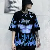 Мужские футболки с бабочкой огненное пламенное принт Tees Streetwear Hip Hop Casual с коротки