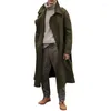 Men's Trench Coats 2023 Autumn And Winter Men's Wool Coat Slim Long Jacket Fashion Boutique Pure Color Windbreaker XL