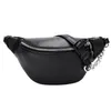 Taillezakken 2023 AANKOMSTEN Vrouwen meisjes Fanny Pack Chest Bum Bag Zip Pouch Hip Purse Travel Tote Pu Chain Solid Fashion Packs