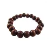 Bangle Wood Stretch Bracelet 10MM Wooden Beads Strands Black White Khaki Brown Red