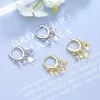 Hoop Earrings S925 Silver Lady Earring Stars Leaf Fall In Love Coloured CZ Chains Girl Women Birthday Gift Fashion Jewelry