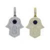 Chaînes Iced Out Classique Main De Fatima Hamsa Collier Pendentifs Or Argent Couleur Tennis Chaîne Déclaration Bijoux Pour Femmes Hommes Hip Hop