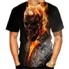 Men's T Shirts 2023 Summer Skull 3D Printing T-shirt Death Casual Short Sleeve Fun Retro Tee T-S