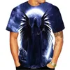 Camisetas masculinas 2023 Crânio de verão 3D T-shirt Death Death Casual Manga curta Fun Retro Tee T-S