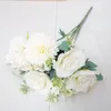 Decorative Flowers European Style Autumn Artificial Flower Garden Daisy Bouquet Decoration Small Plant Rose Wedding Scene Table Fake