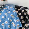 Мужские повседневные рубашки Daisy Printed Hawaiian Beach Shirt For Men Лето с коротким рукавом 3xl Aloha Mens Holiday Clothing Commise 230428