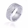 Pierścienie klastra luksusowy akapit moda 925 Srebrny kamień szlachetny lśniący 286pcs Pełny symulowany diamentowy palec na kobietę prezent