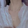 Anhänger Halsketten 2023 Mode Sternenhimmel Perle Perlenkette Frau Schmuck Sanfte Fee Pullover Kette Lang Klassisch Trend Kragen Nische