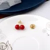 Brooches Red Cherry Brooch Female Cute Japanese Pin Fixed Clothes Neckline Zircon Malfunction-proof Buckle Women Accessories Wholesale