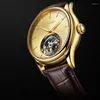 Montres-bracelets Tourbillon Montre Mécanique Saphir Squelette Homme Homme Étanche Main Vent Sans Nombre Cadran Violet