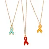 Halsband örhängen set emalj färg bröst cancer medvetenhet smycken band hopp kostym smycken nyckelring kvinnor mode