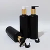 Garrafas de armazenamento 20pcs 300ml HDPE preto vazio com contêiner de bomba de loção dourada para embalagem cosmética de shampoo de chuveiro de sabão líquido