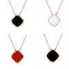 Mode hanger designer ketting Van Clover ketting 4 vierbladige klassieke roségouden sierplaat diamant 18 kleuren designer sieraden voor dames hoge kwaliteit cadeau