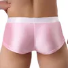 Mutande Boxer da uomo Sexy Liscio Spazzolato Traspirante Ampio spazio Monostrato Cavallo anteriore Nylon Spandex Biancheria intima morbida e confortevole