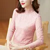 Etnik Giyim 2023 Dantel Base Gömlek Lady Rahat Geleneksel Çin Stili Top Klasik Bluz Vintage Giysileri Kadın Kız İçin